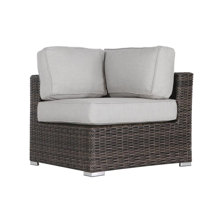6 Person Wicker Seating Set With Cushions Fully Assembled