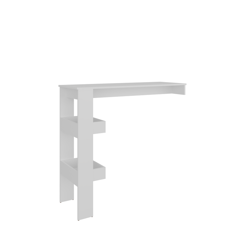 Aurora Bar Table With Storage Shelf, Modern Design For Home Bar, Kitchen Or Dining Room, White