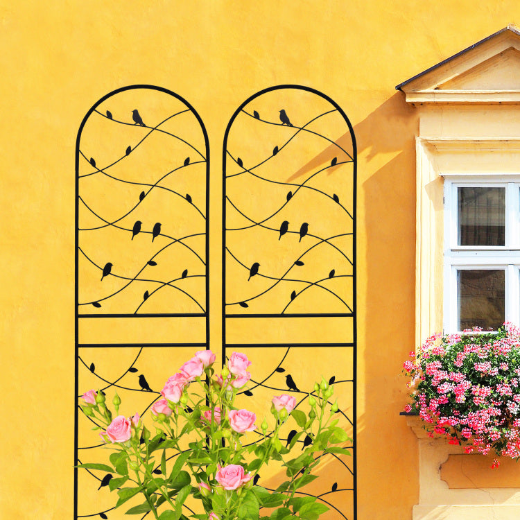 2 Pack Metal Garden Trellis 71" X 19.7" Rustproof Trellis For Climbing Plants Outdoor Flower Support Bird Deco Black