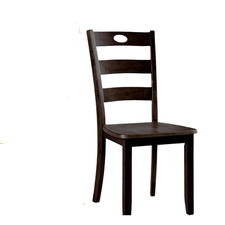 Transitional Style 5Pc Dining Table Set 1X Table & 4X Chairs Square Dining Table Slat Back Chairs Espresso Finish