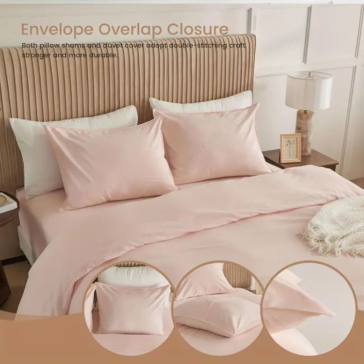 Serta Simply Clean Solid Duvet Cover Pink Twin