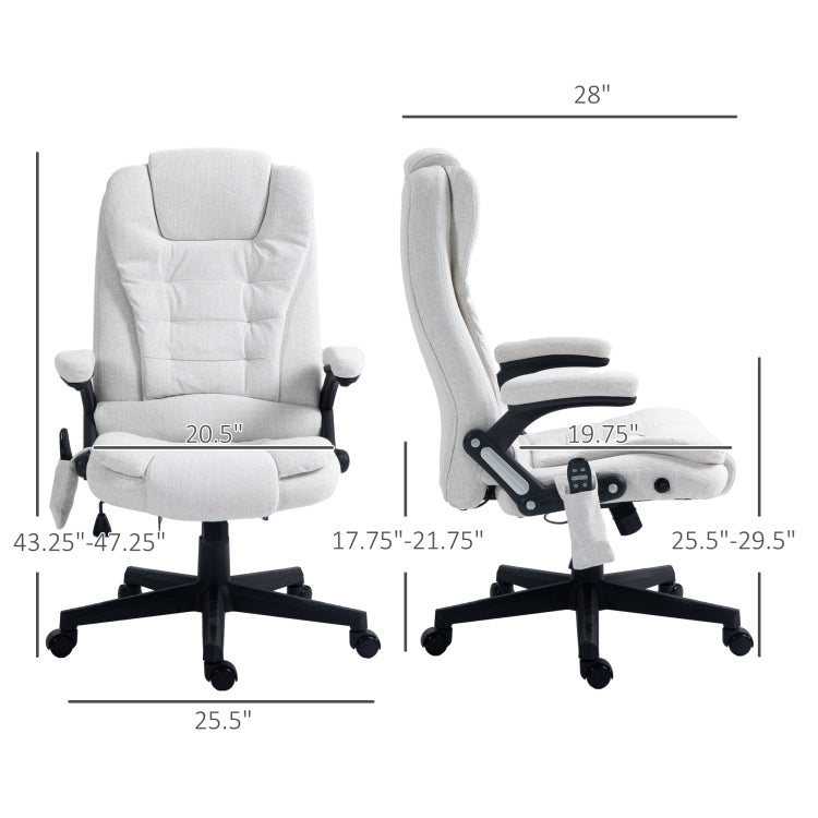 Massage Office Chair With Heat,High Back Massage Desk Chair With Reclining Backrest