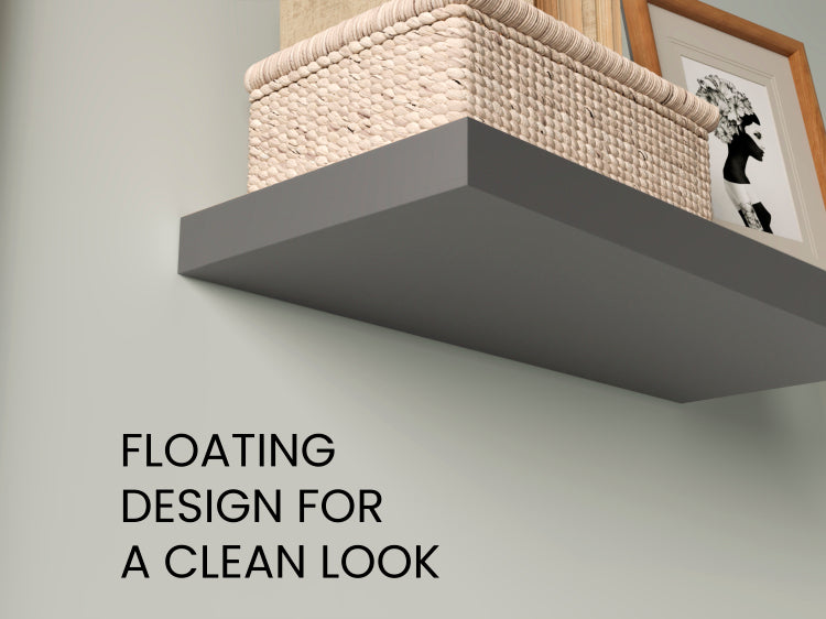 Floating Shelves 1.50" H, 2 Shelves, Matt Gray