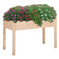 Outsunny Raised Garden Bed With Legs, 48" X 22" X 30", Elevated Wooden Planter Box, Self Draining With Bed Liner For Vegetables, Herbs, And Flowers Backyard, Patio, Balcony Use, Natural