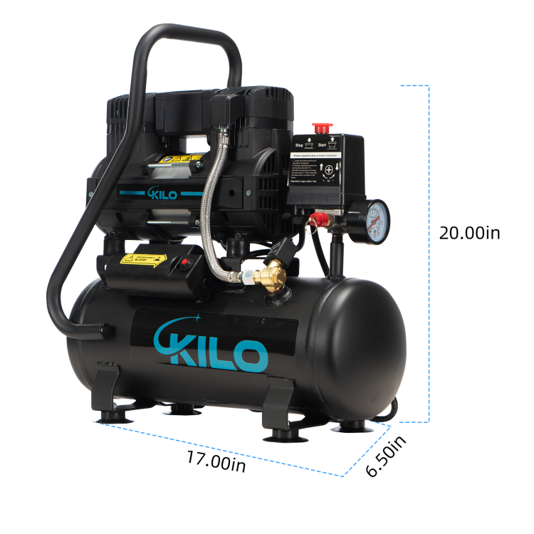 2 Gallon Oil Free Air Compressor, 1.0Hp, Max.100 Psi Pressure, 65Db Ultra Quiet Compressor For Auto Repair, Tire Inflation, Spray Painting, Woodwork Nailing