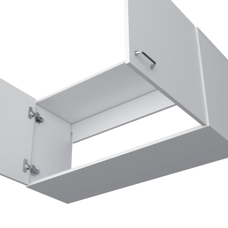 Wall Cabinet 19"H, Two Doors, Two Internal Shelves, White