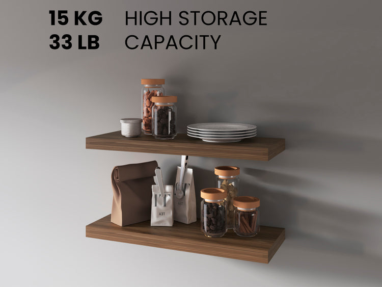 Ecco 31.5" Wide Floating Shelves Set Of 2, Shelves For Wall Decor For Bedroom, Bathroom Storage Shelves, Book Shelves For Living Room