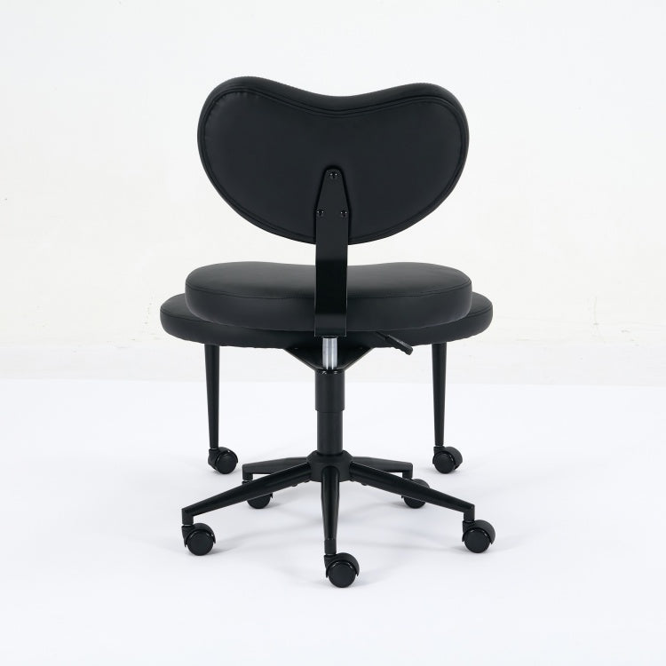 Meditation Chair Plus, Cross Legged Chair With Wheels, Adhd Chair, Criss Cross Desk Chair With Lumbar Support And Adjustable Stool, Flexible Design For Fidgety Sitters, Black Pu