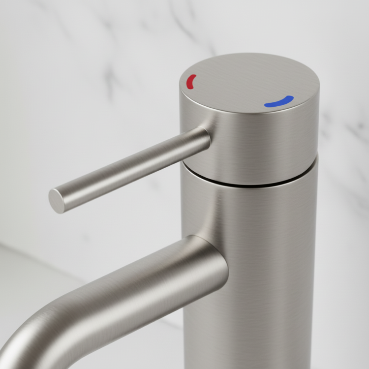 Single Handle Bathroom Faucet Lavatory Faucet Stainless Steel Single Hole T10, Brushed Nickel