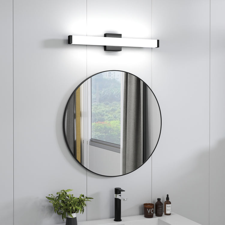 Bathroom Vanity Light Black 25 Inch Modern Vanity Lights For Bathroom 14W Led Bath Lights Over Mirror Cool White Light 6000K