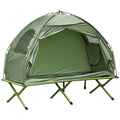 Outsunny Camping Tent Cot, Single Person Folding Cot Combo, Off Ground Tent, Covered Outdoor Bed With Carry Bag For Hiking, Camping
