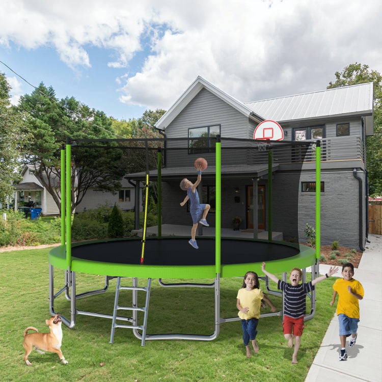 15Ft For Kids Children With Safety Enclosure Net Outdoor Backyards Large Recreational Trampoline