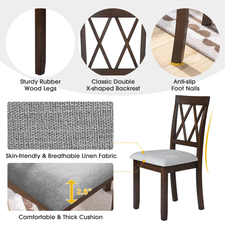 Dining Room Chairs Set Of 2, Accent Diner Chairs Upholstered Fabric Side Stylish Kitchen Chairs With Solid Wood Legs And Padded Seat