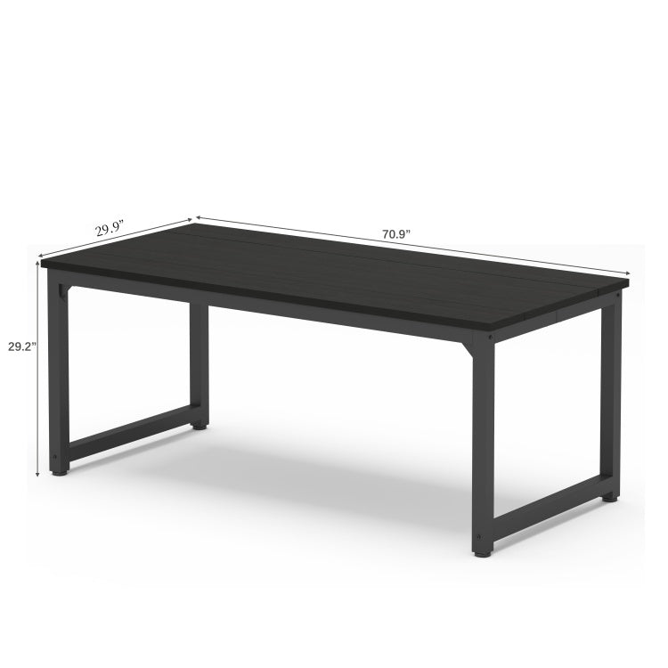70" Computer Desk,Large Home Office Desk Wide Workstation 1 Inch Thicker Tabletop For Writing,Black