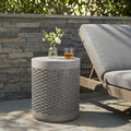 Outdoor Lightweight End Table Round Concrete Outdoor Side Table