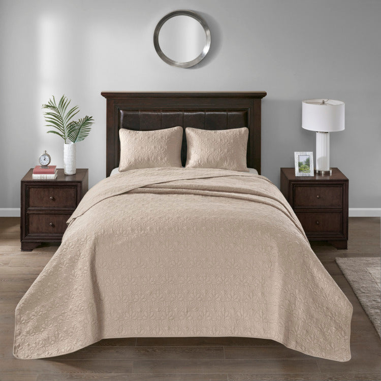 Reversible Bedspread Set Khaki King