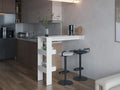 Aurora Bar Table With Storage Shelf, Modern Design For Home Bar, Kitchen Or Dining Room, White