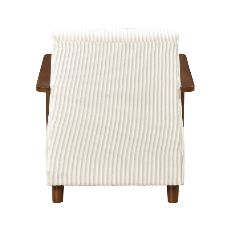 Modern Design 1Pc Accent Chair Beige Corduroy Seat Cushions Solid Wood Living Room Furniture