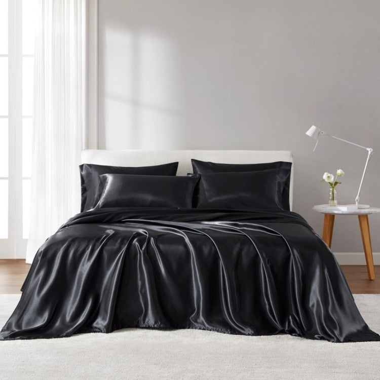 4 Pcs Twin Luxury Sheet Set Black