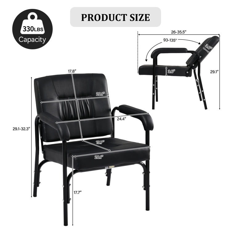 Barber Chair Reclining Shampoo Chair For Barber & Hair Stylist Chair,Auto Recline Spa Beauty Equipment, Black