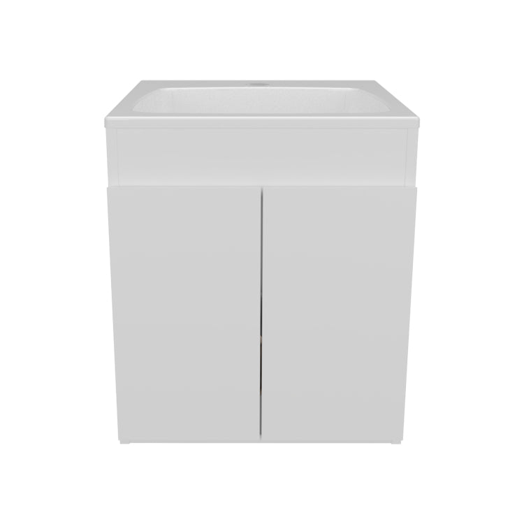 Bathroom Vanity Meka 45 With Two Drawers And Open Shelf, Wall Mounted Storage, White
