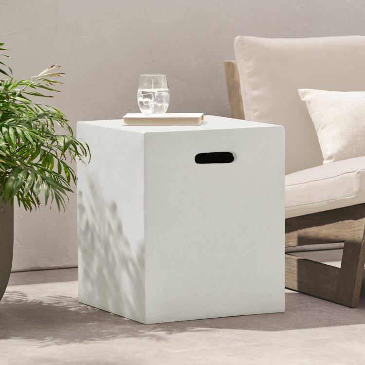 16X20 Inch Mgo Tank Holder Side Table, White