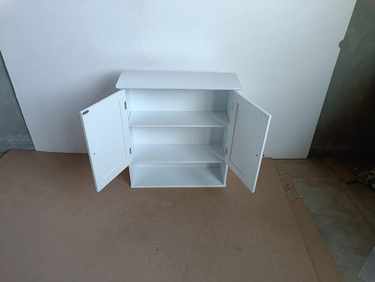 Bathroom Wall Cabinet With Door, Over Toilet Storage Cabinet With And Adjustable Shelves, 3 Tier Medicine Cabinet Wall Mounted, For Bathroom, Kitchen, Entryway, Laundry Room, White