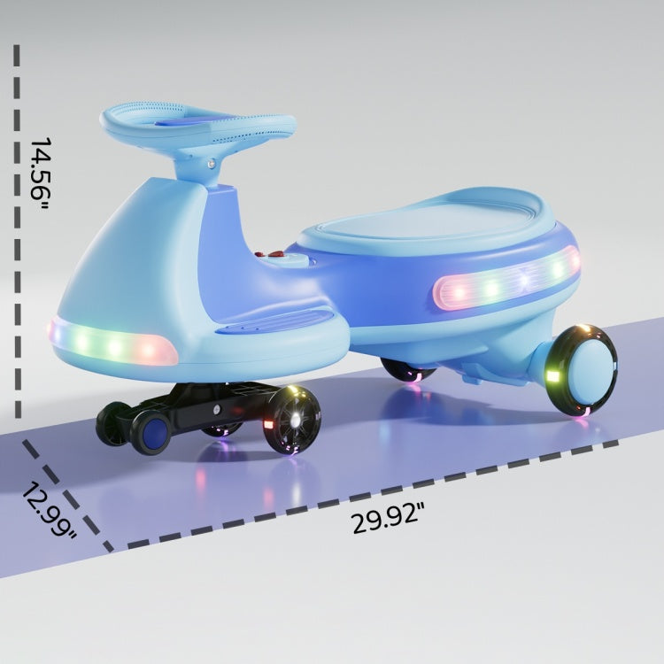 Electric Wiggle Car, Fully Illuminated, With Enlarged Flashing And Silent Wheels, 12V7 Battery, Dual Drive 550 Motor, And Bluetooth Gliding And Electric Two In One