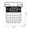 22.8X5.5X28.7" Black Floating Coffee Bar Shelf With Coffee Pod Holder, Hooks And Storage Shelf