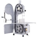 Commercial Electric Meat Bandsaw, 1500W Stainless Steel Countertop Bone Sawing Machine, Workbeach 19.3" X 15", 0.16 7.9 Inch Cutting Thickness, Frozen Meat Cutter With 6 Blades For Rib Pork Beef