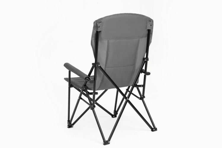 High Back Heavy Duty Lawn Chair Support 250Lbs, Portable Collapsible Chair With Cup Holder Grey