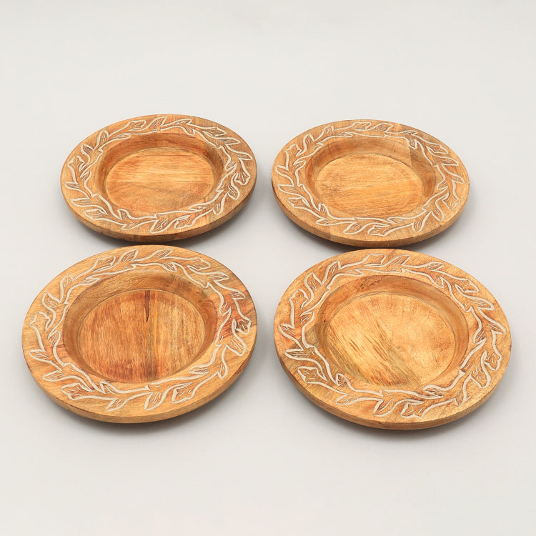 Handcrafted 13" Wood Charger Plate Wooden Dinning Placemat Artisan Wood Tableware