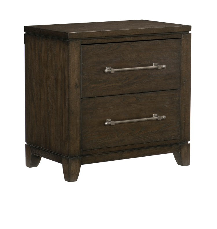 Contemporary Style Bedroom 1Pc Nightstand Of 2 Drawers Dark Brown Finish Wooden Furniture Modern Look