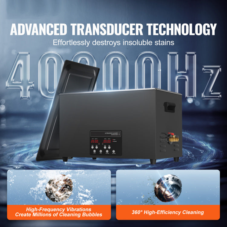30L Sonic Cleaner, 600W Digital Ultrasonic Cleaning Machine With Upgraded Degassing And Gentle Mode, 40Khz Industrial Ultrasound Cleaner With Timer And Heater For Retainer Jewelry Tools