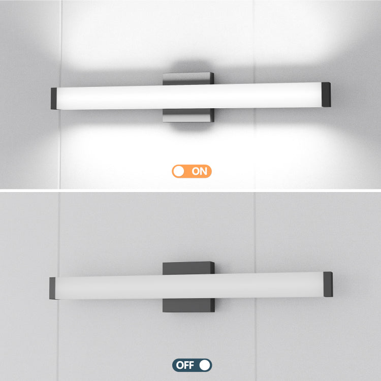 Bathroom Vanity Light Black 25 Inch Modern Vanity Lights For Bathroom 14W Led Bath Lights Over Mirror Cool White Light 6000K