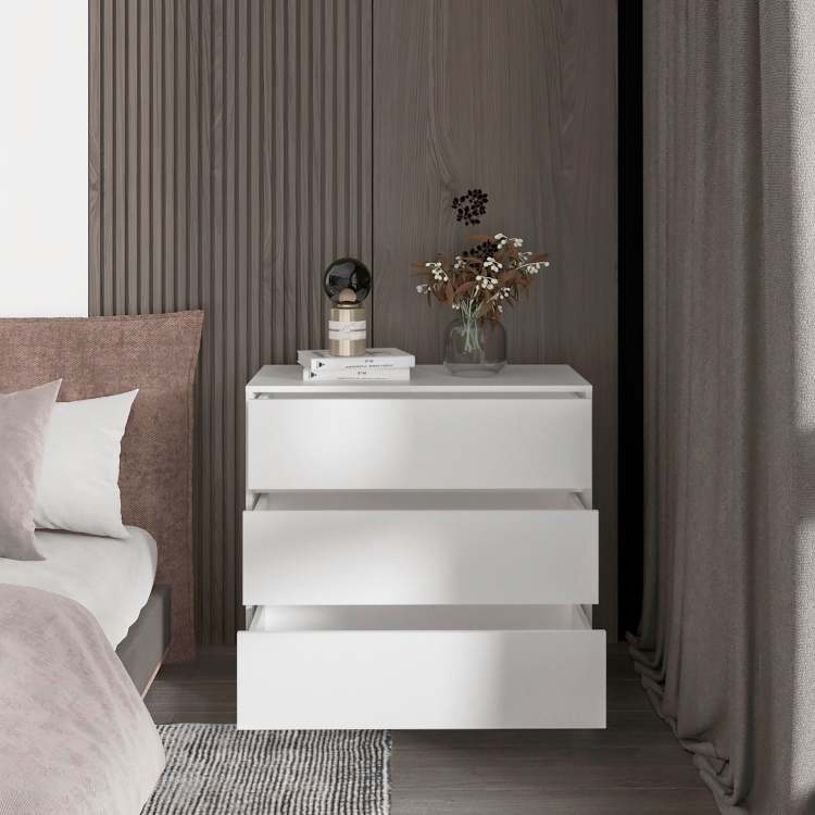 White 3 Drawer Dresser