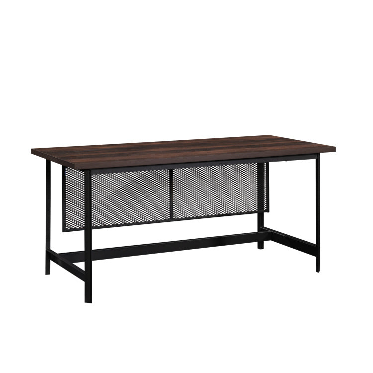 Industrial Table Desk With Spacious Work Surface, Brown Finish