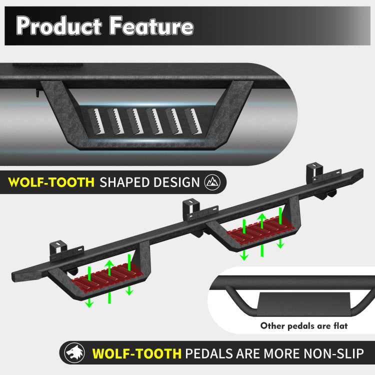 Running Boards For 18 26 Jeep Wrangler Jl Black Powder Coated Side Steps Bars