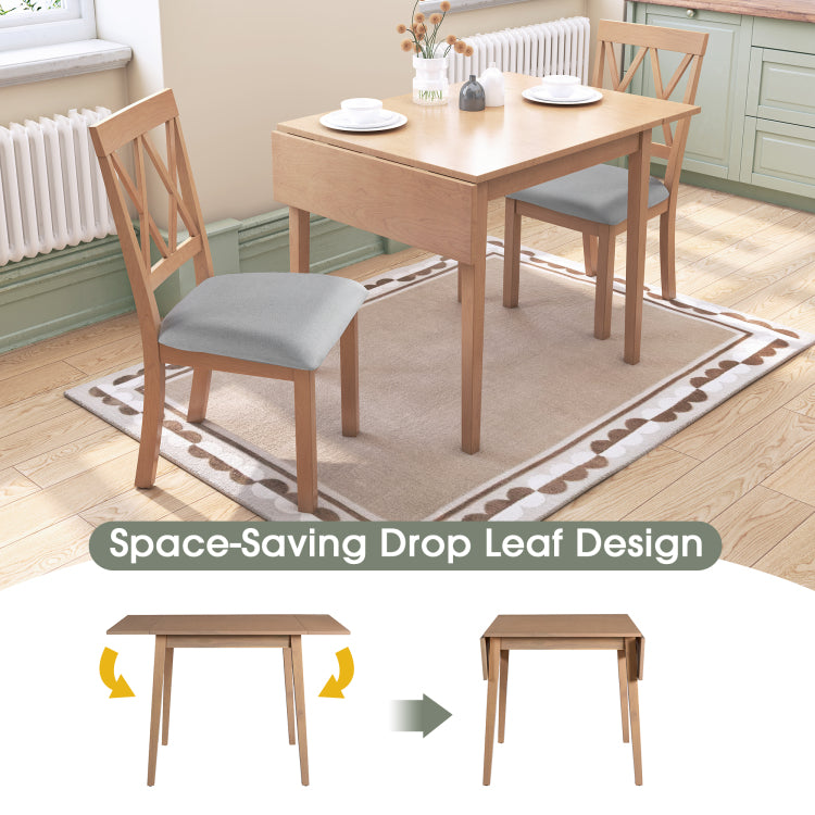 29" 45" Extendable Dining Table For 4, Folding Kitchen Table With Rubberwood Legs, Space Saving Dinner Table For Living Room, Kitchen, Dining Room, Small Space Only Table