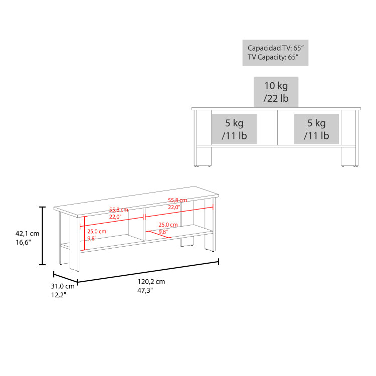 Tv Stand, 2 Shelves