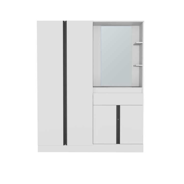 Kamelot Armoire With Double Doors, Hanging Rod And Interior Shelves, White