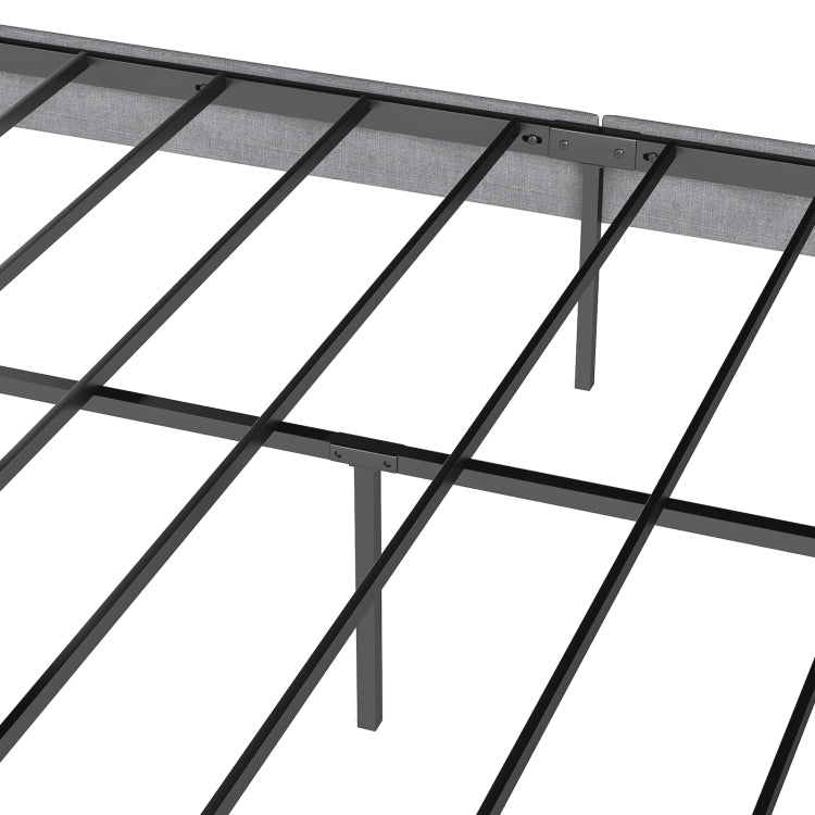 Full Size Upholstered Platform Bed Frame With Headboard, No Box Spring Needed, 14'' Underbed Storage