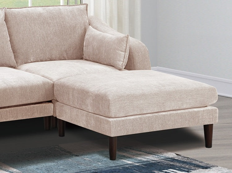 Beautiful Blush Pink Laf Raf One Arm Chair Morgan Fabric 1Pc Chair Pillow Soft Cushion Wood Legs Living Room Furniture