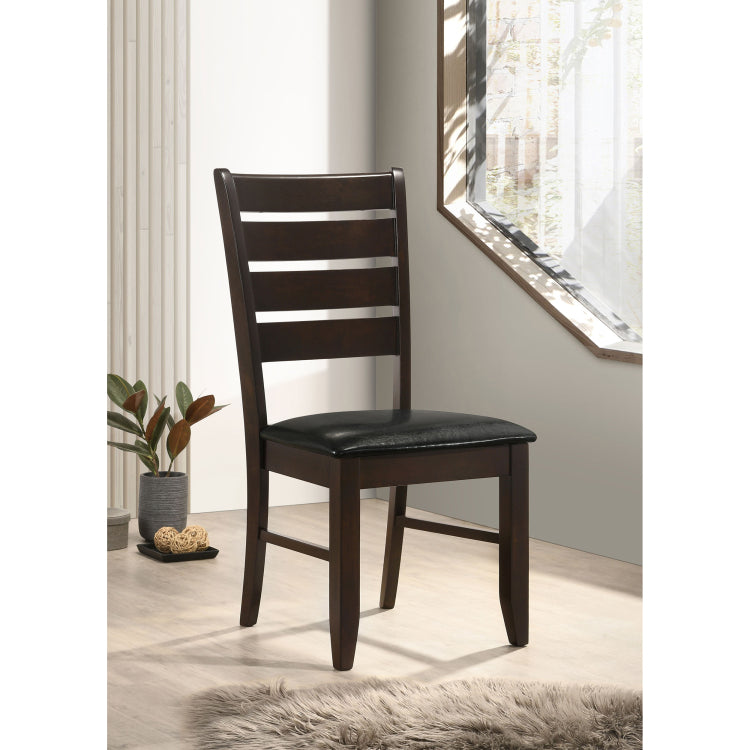 Cappuccino And Black Padded Seat Side Chairs Set Of 2