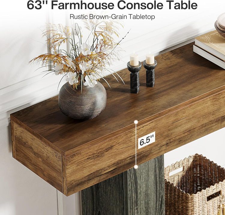 Wooden Console Table, Narrow Long Wood Sofa Table, Living Room Table Rectangular Sofa Table Behind The Couch