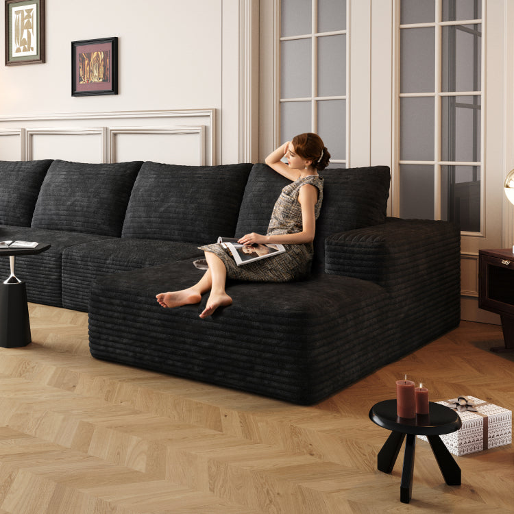 107" Cloud Sectional Couch With L Shape Chaise,Modern Modular Sofa With Deep Seat, Upholstered Couches For Living Room Bedroom,No Assembly Required Plush Corduroy Fabric
