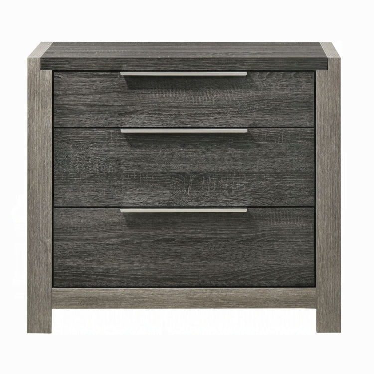 Contemporary Gray Finish 3 Drawers Nightstand Wooden 1Pc Bedroom Furniture Bedside Table