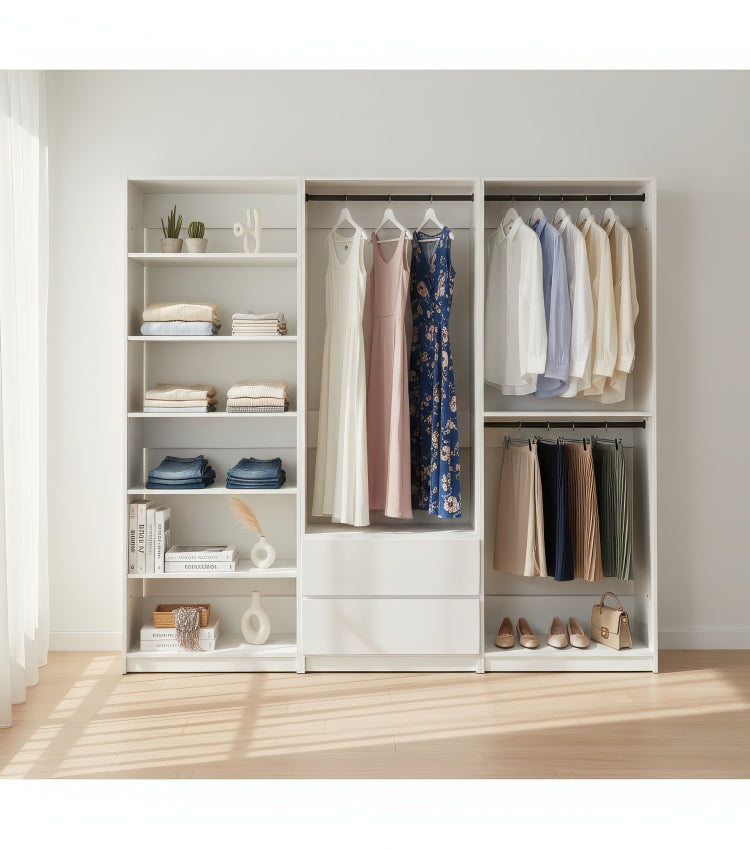 Prosper White Freestanding Walk In Wood Closet System