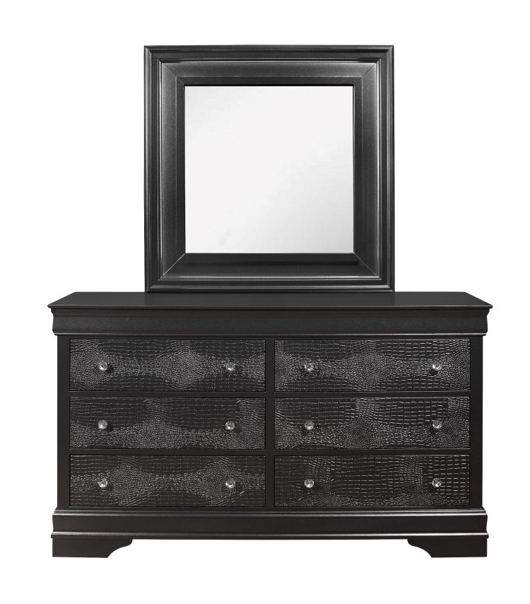 Shaker Crocodile Metallic Grey Mirror
