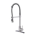 Brushed Nickel Single Handle Commercial Modern Spring High Arc Kitchen Faucet Water Filter System Bends As You Want